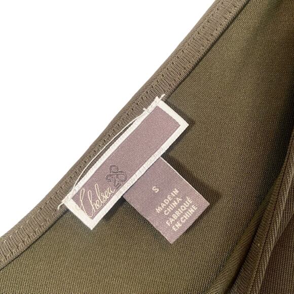 Chelsea28 Olive Green Sleeveless V-Neck Modal Blend Blouse Women Sz S - Picture 6 of 7